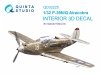 Quinta Studio QD32225 P-39N/Q Airacobra interior 3D-Printed coloured Interior on decal paper (Special Hobby) 1/32